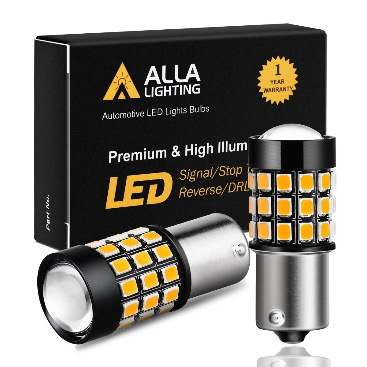 BA15S 1156 LED Bulbs - 39 SMD 2835 Chips, Super Bright White/Red/Amber Yellow Replacement Lights - Perfect for Car Tail Lights, Turn Signals, and Marine Applications
