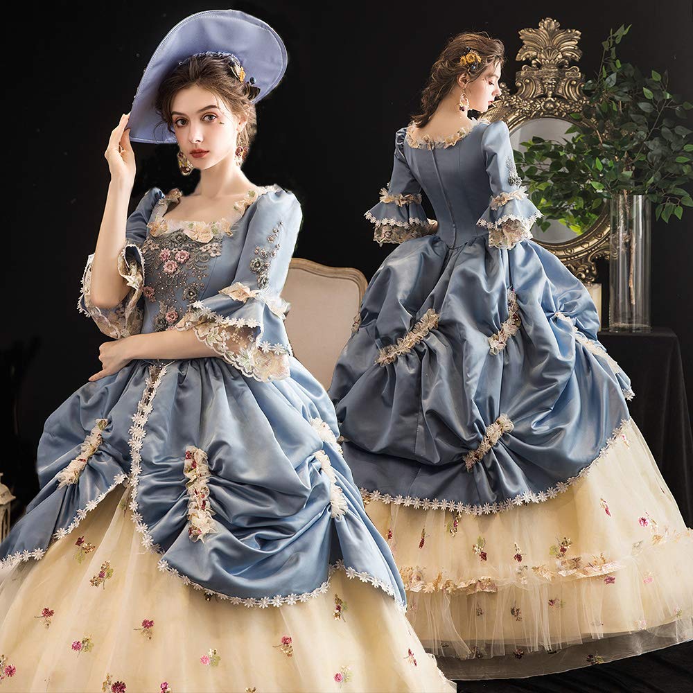 KEMAO Rococo Victorian Baroque Marie Antoinette Dress - Renaissance Period Ball Gown for Cosplay, Historical Reenactment & Themed Parties