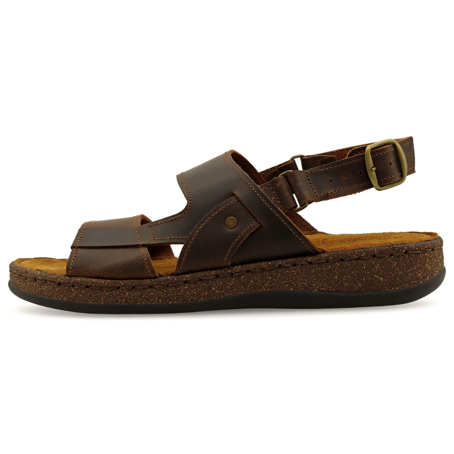 **Handmade Ancient Greek Style Leather Sandals for Men – Adjustable Buckle Open Toe Sandals – Premium Summer Shoes for Beach, Travel & Casual Wear**