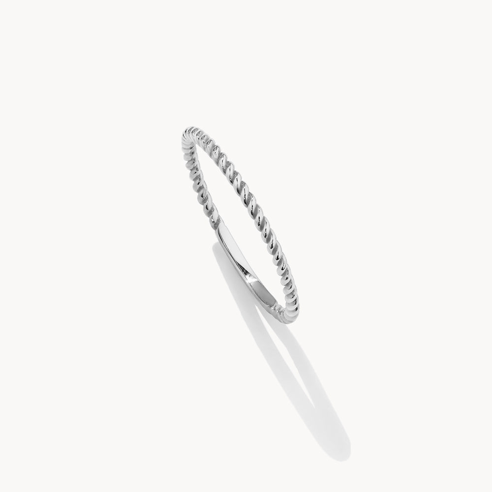 Silver Rope Stacker Ring for Women - Trendy Layered Stackable Rings for Everyday Wear & Gift Giving