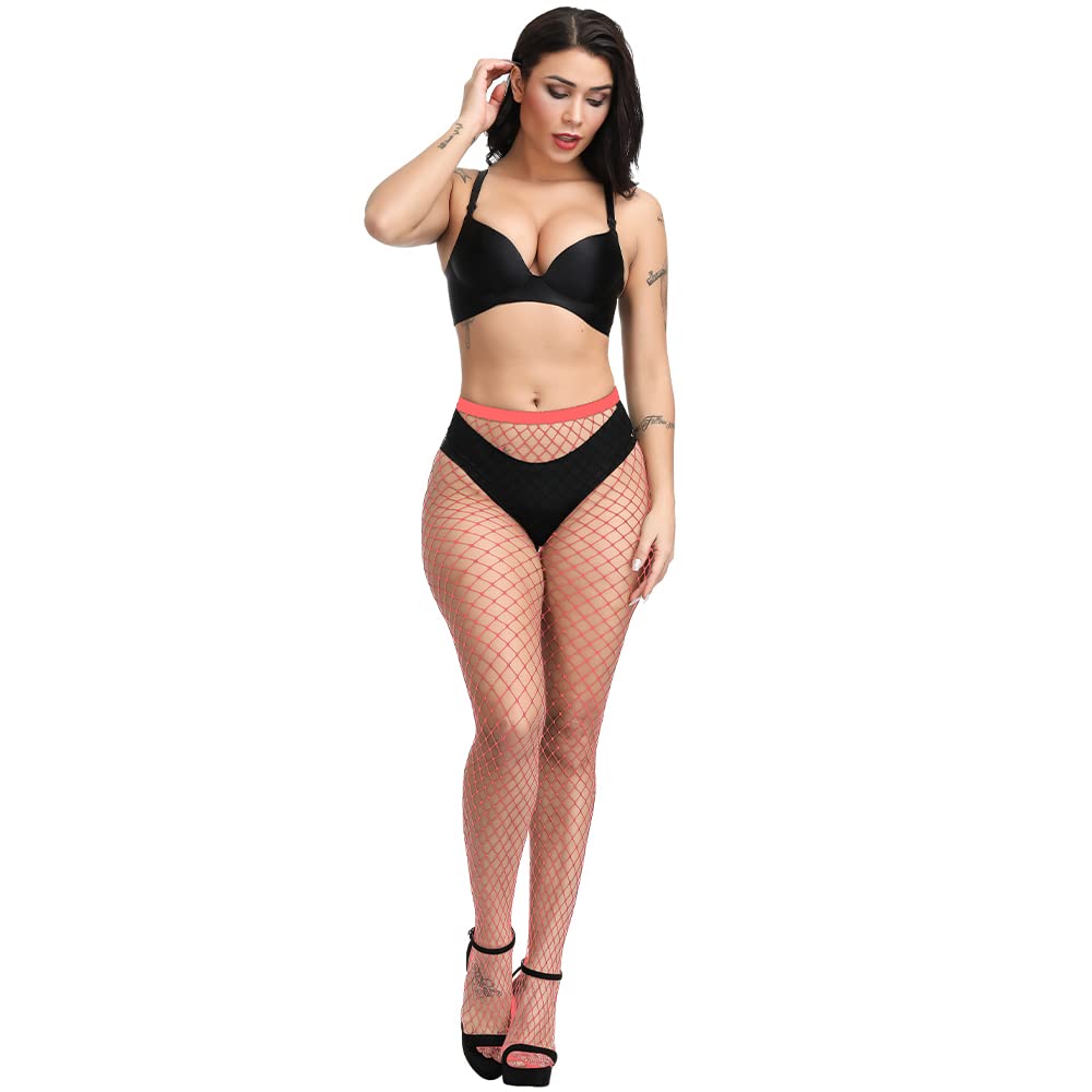 EVERSWE High Waist Fishnet Tights - Sexy Thigh High Suspender Stockings for Women | Perfect for Halloween, Cosplay & Date Night Outfits