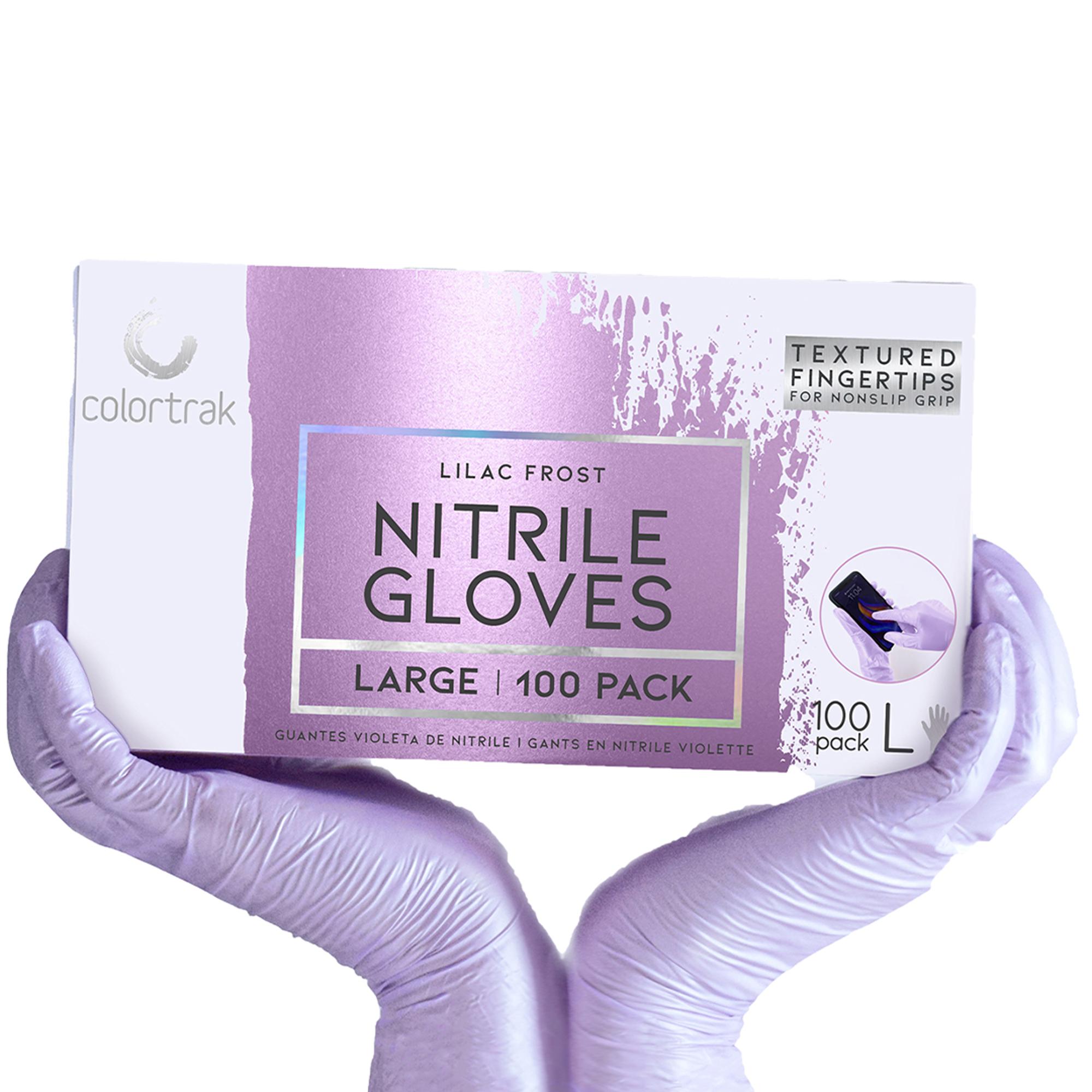 Colortrak Luminous Nitrile Gloves - 100 Count, Lilac Frost - Disposable Protective Gloves for Medical, Laboratory & Food Service Use