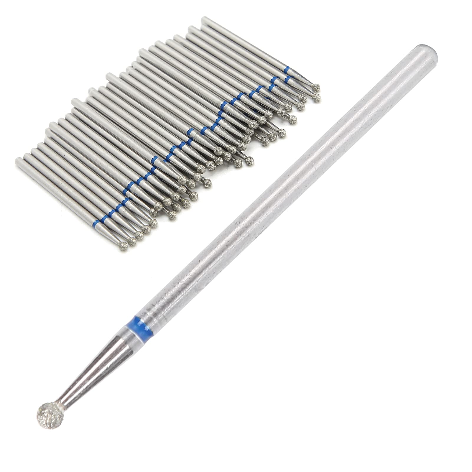 EXCLUZO 2.3mm Nail Drill Bits Set - Professional Nail Grinding Heads & Polishing Bits for Dead Skin Removal - Durable & Easy to Use Spherical Manicure Tools for Home Salon & Nail Care