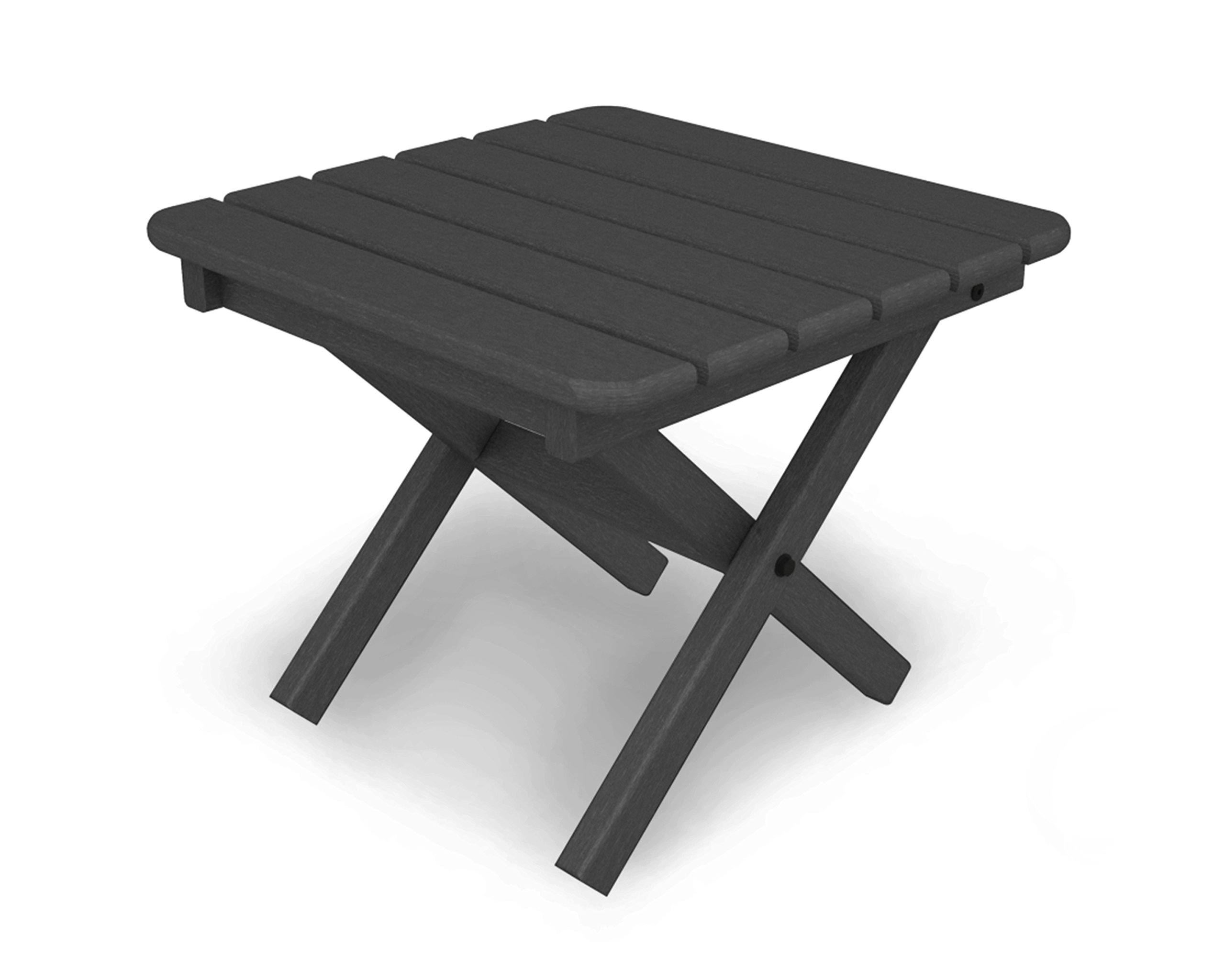 POLYWOOD® Outdoor Side Table - Slate Grey - Weather-Resistant Patio Furniture for Garden, Deck, or Poolside Use