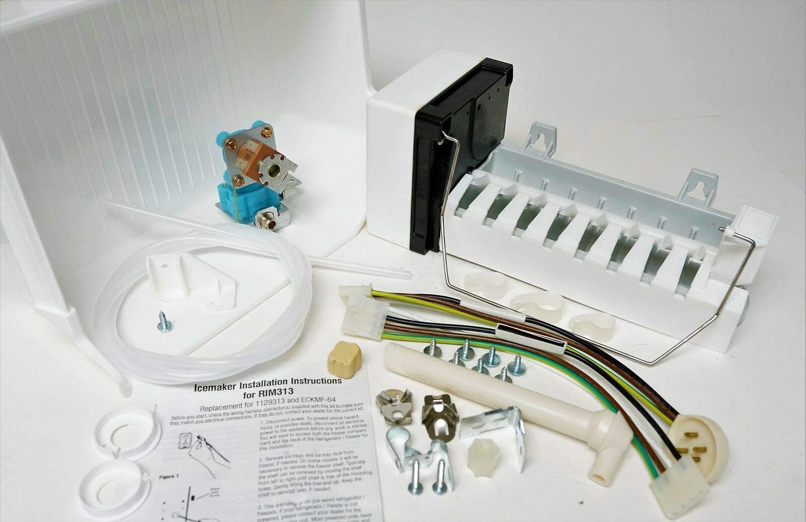 Whirlpool Refrigerator Ice Maker Replacement Kit - RIM313 Icemaker Compatible with ECKMF-64 & 1129313 Models - Perfect for Kitchen Appliance Repair & DIY Home Maintenance