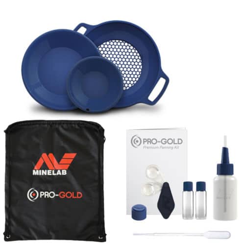 Minelab PRO GOLD Gold Panning Kit - 2 Gold Pans, Classifier & Accessories for Prospecting, Mining & Outdoor Adventures