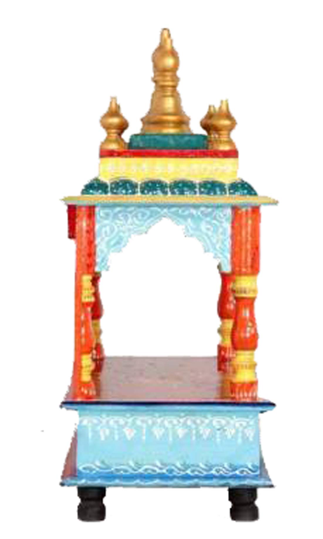 Handcrafted Wooden Pooja Mandir for Home & Office - Traditional Indian Prayer Temple for Navratri, Diwali & Festive Decor - Perfect for Daily Worship, Meditation & Spiritual Gifting