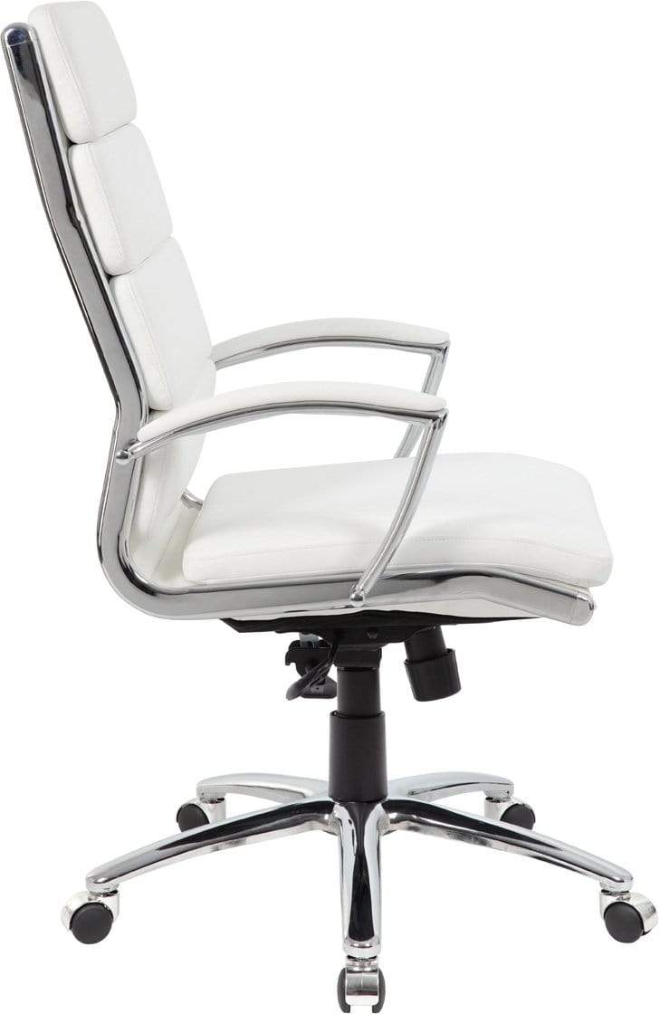 Premium Boss Executive CaressoftPlus Office Chair with Metal Chrome Finish - Ergonomic High Back Desk Chair for Home & Business Use [B9471] - Perfect for Long Work Hours & Conference Rooms
