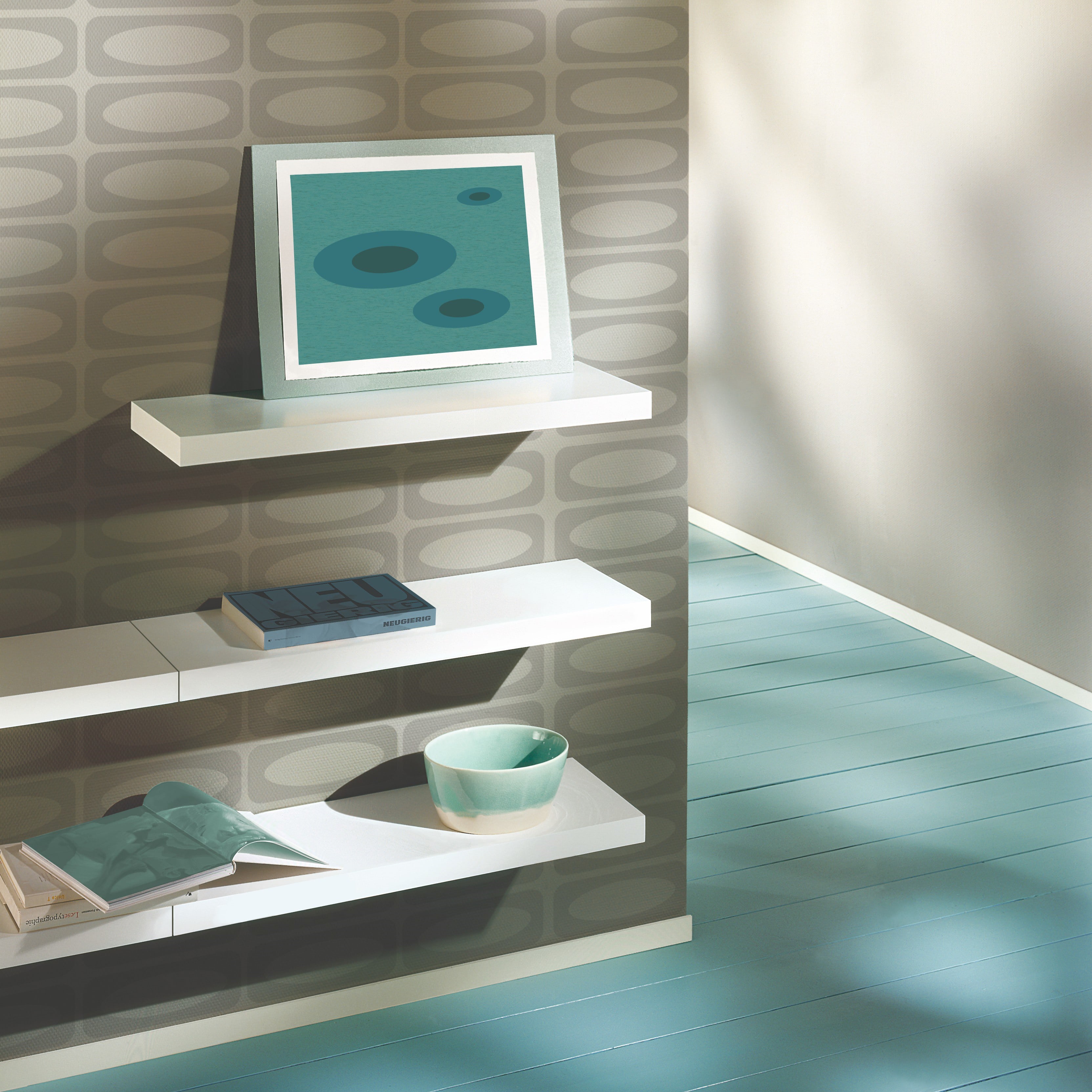 Modern Floating Shelf 2 Inch Thick - Wall Mounted Wood Shelves for Living Room, Bedroom, Kitchen - Perfect for Displaying Books, Photos & Decor