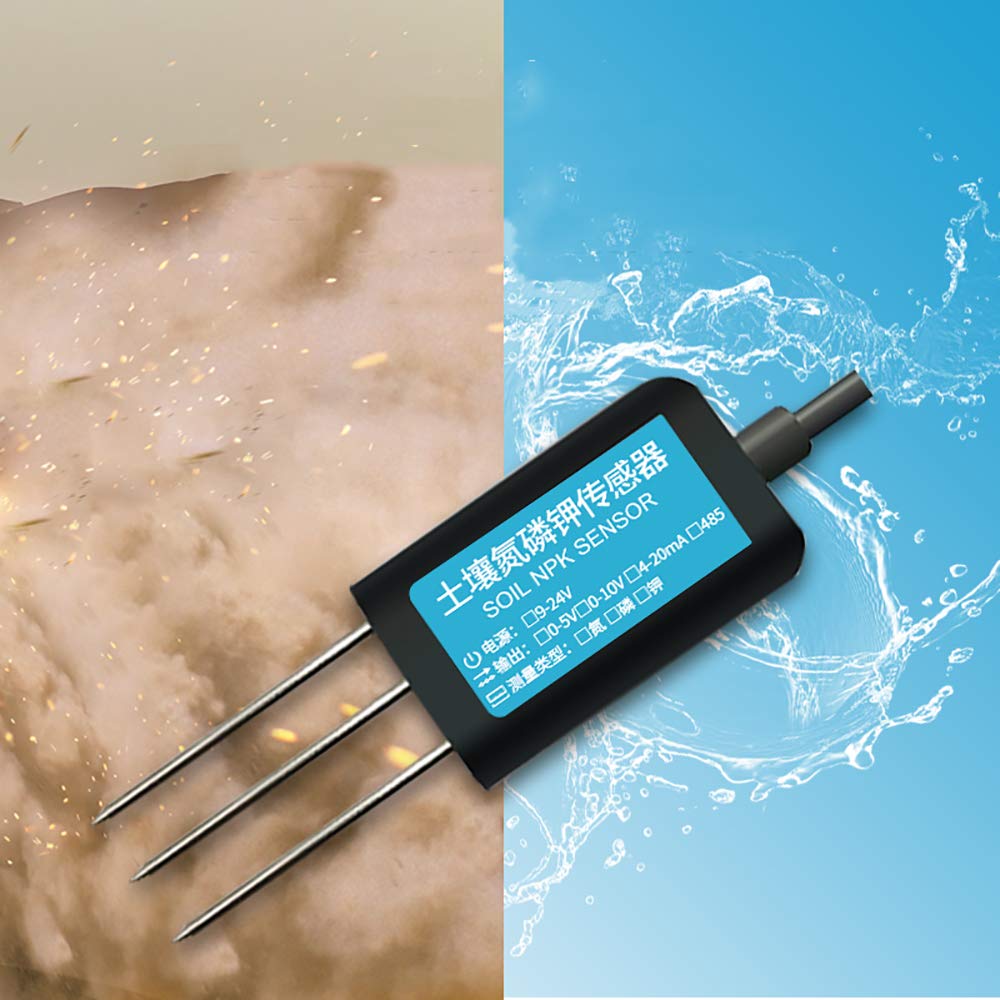 High-Precision NPK Soil Sensor with RS485 & IP68 - Digital Soil Tester for Agriculture, Greenhouse, and Hydroponics - Measure N/P/K Fertilizer Levels, Soil Fertility & Environmental Conditions (Perfect for Smart Farming, Precision Agriculture & Soil Analysis)