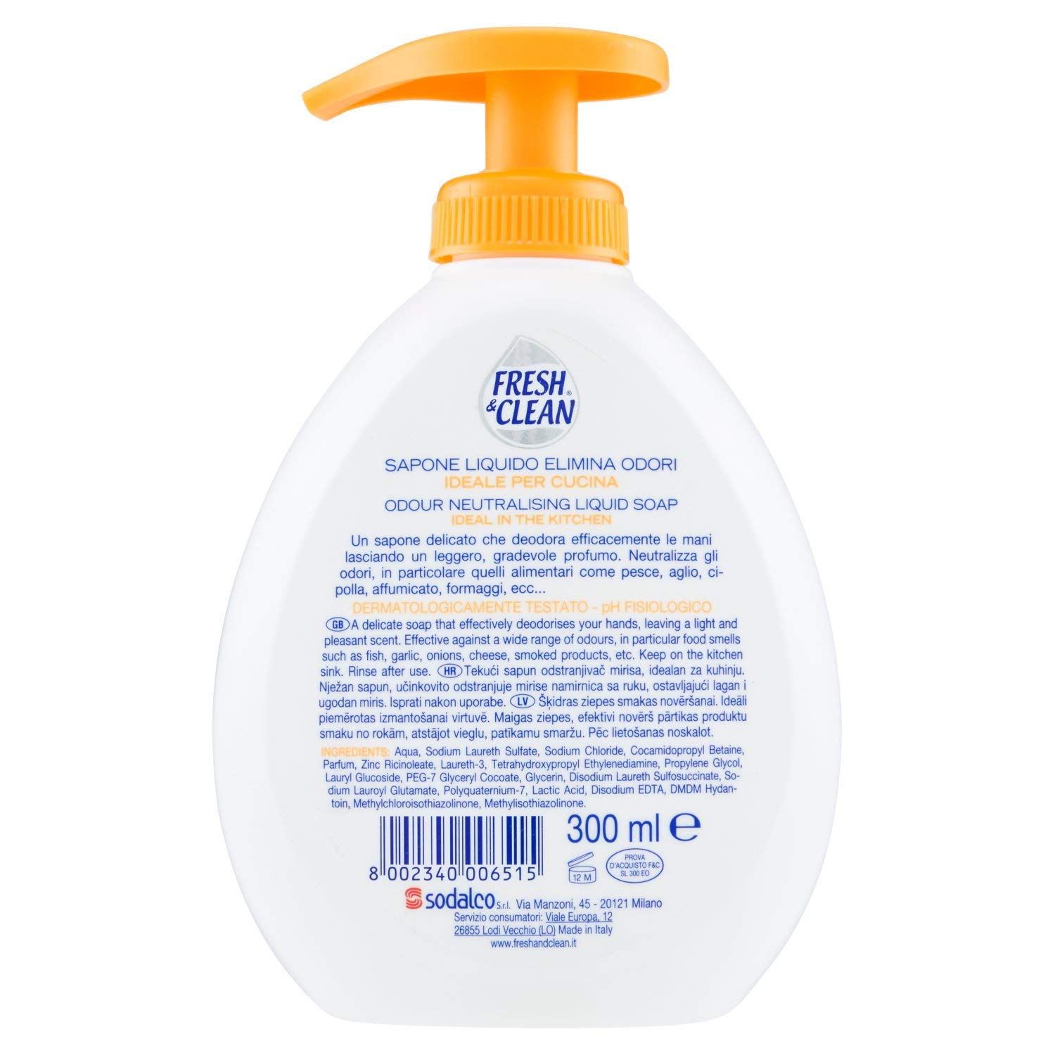 Fresh&Clean 94263 Liquid Soap for Odor Control - 300 ml | Ideal for Home, Gym, and Travel Use