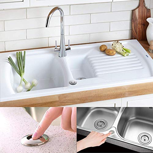 Stainless Steel Garbage Disposal Air Switch Kit - Sink Top Waste Disposal On/Off Button for Food Waste Disposer - Perfect for Kitchen Sink, Dishwasher & Garbage Disposal Units