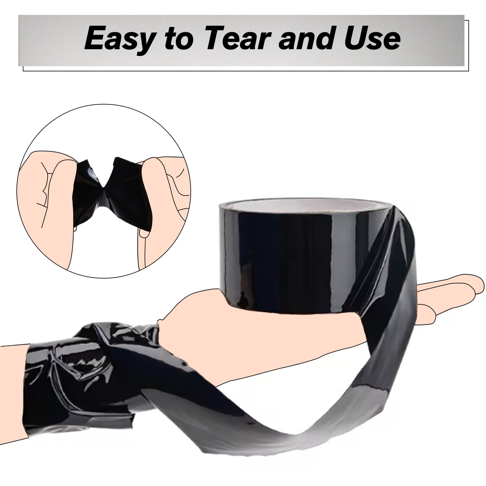 BDSM Bondage Tape Restraints Set - 4 Rolls of Sex Tape with Wrist & Thigh Cuffs, Blindfold for Couples - Perfect for Bedroom Play, Spicing Up Relationships, and Adult Fantasy Exploration
