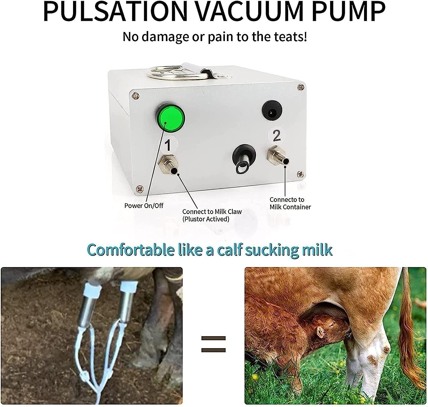 14L Portable Electric Milking Machine for Cows & Goats - Stainless Steel Household Dairy Milker | Perfect for Small Farms & Homestead Use