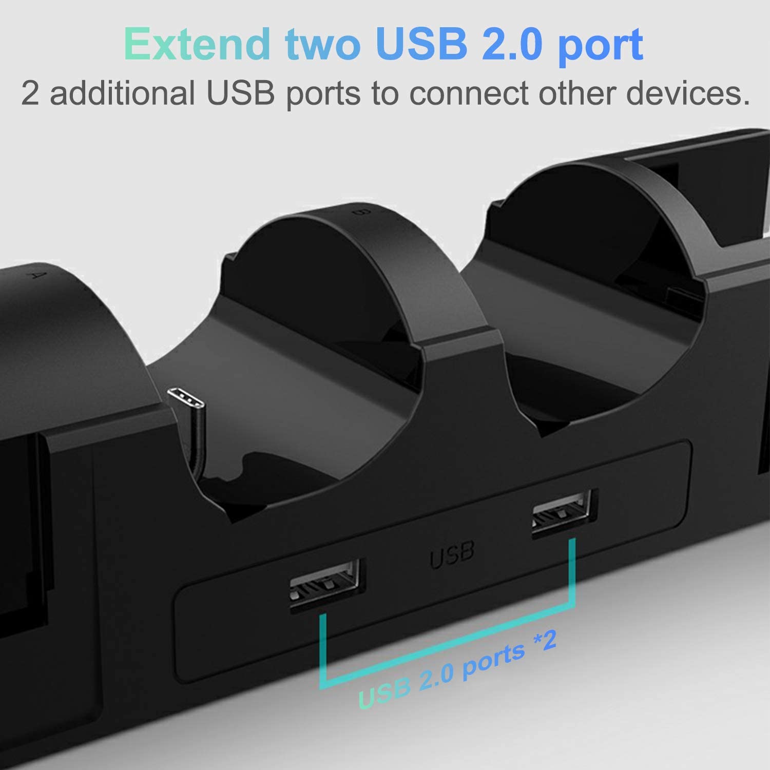 FastSnail Switch Pro Controller Charging Dock - Dual USB 2.0 Port Charger Stand for Nintendo Switch Pro Controllers, Joy-Cons & OLED Model | Multi-Function Gaming Accessory for Home & Travel Use