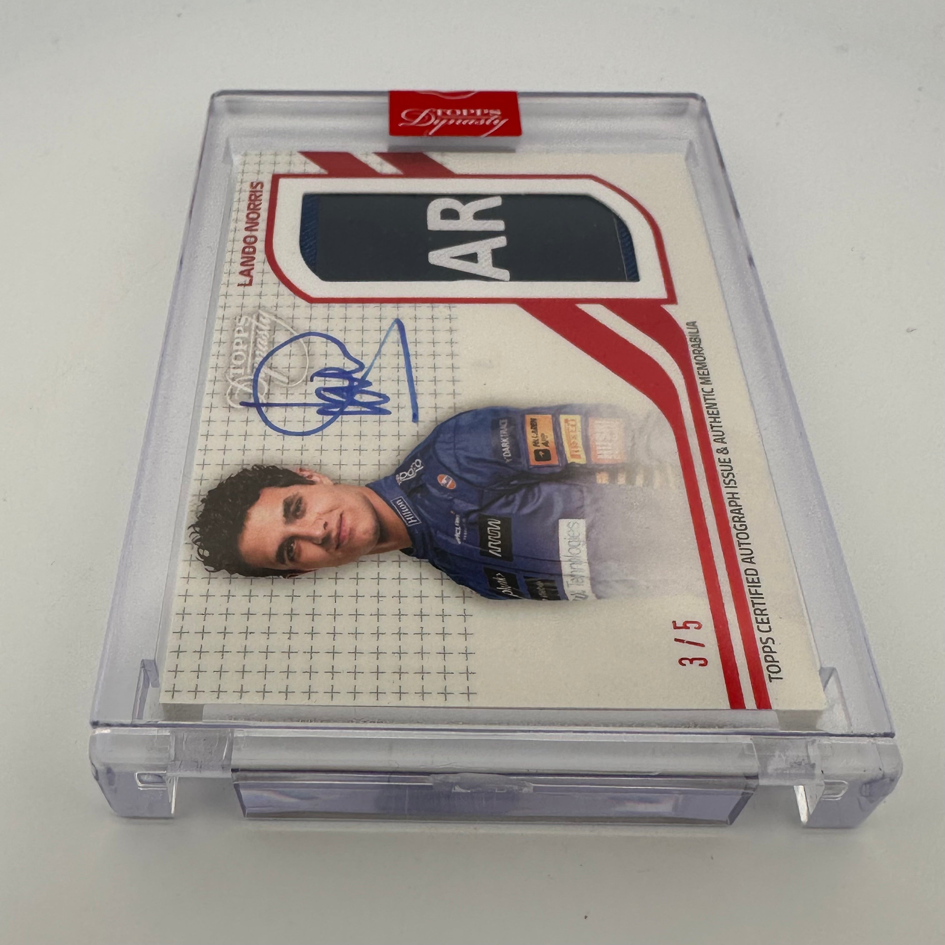 2021 Lando Norris Dynasty Autograph Patch #DAP-LNI - Limited Edition 3/5 Red - Perfect for F1 Memorabilia Collectors and Motorsport Fans Display