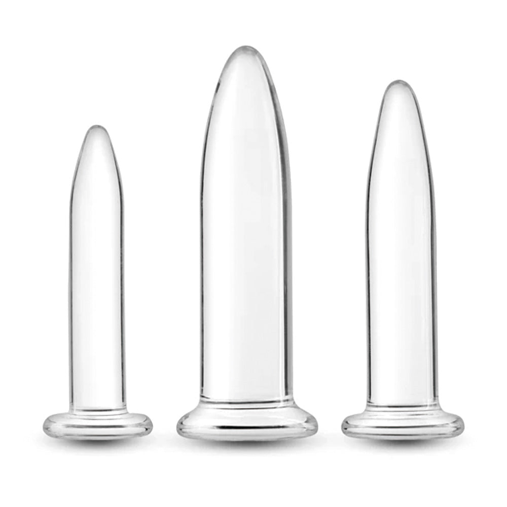 3 Piece Crystal Glass Dilator Trainer Kit for Vaginal Relaxation & Intimate Wellness – Perfect for Postpartum Recovery & Sensual Enhancement