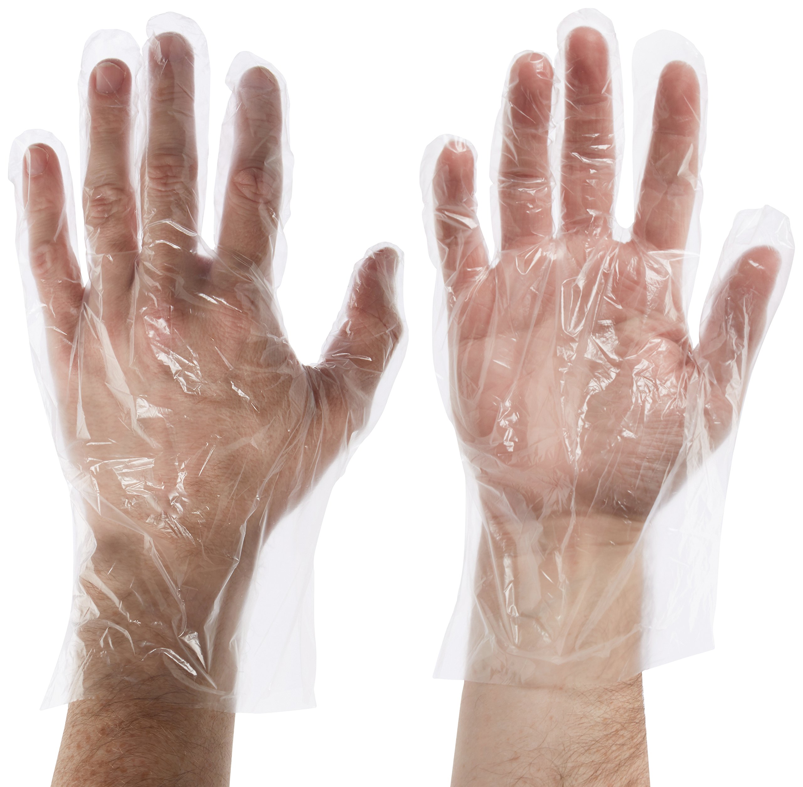 Premium Clear Polythene Gloves - Large Size (Pack of 100) | Disposable Food Handling Gloves for Restaurants, Catering & Home Kitchen Use | Latex-Free & Hygienic Protection