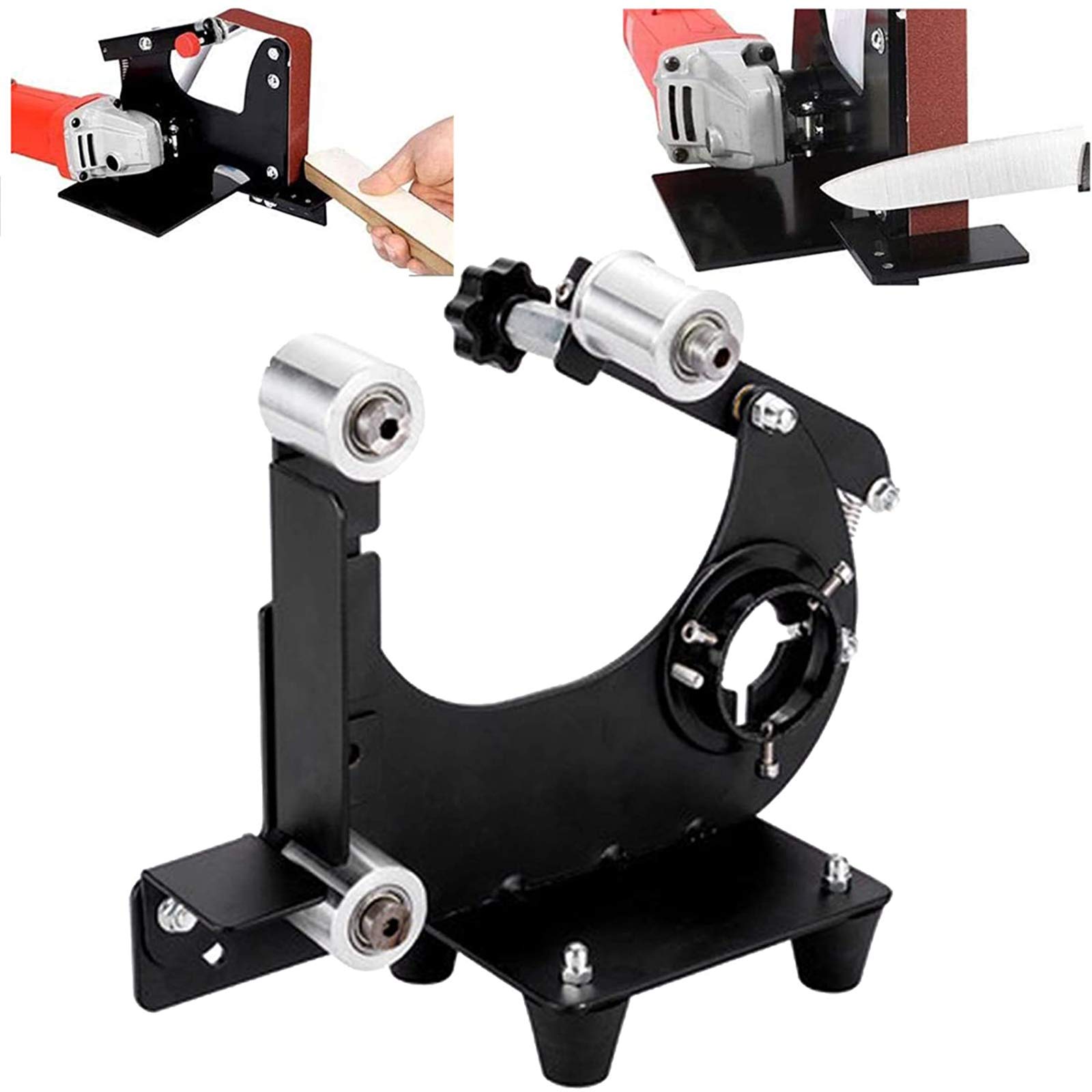 M10 Portable Belt Sander Attachment for Angle Grinder - 30mm Belt Width - Metal & Wood Grinding & Polishing Tool - Perfect for DIY Projects, Metalworking & Woodworking