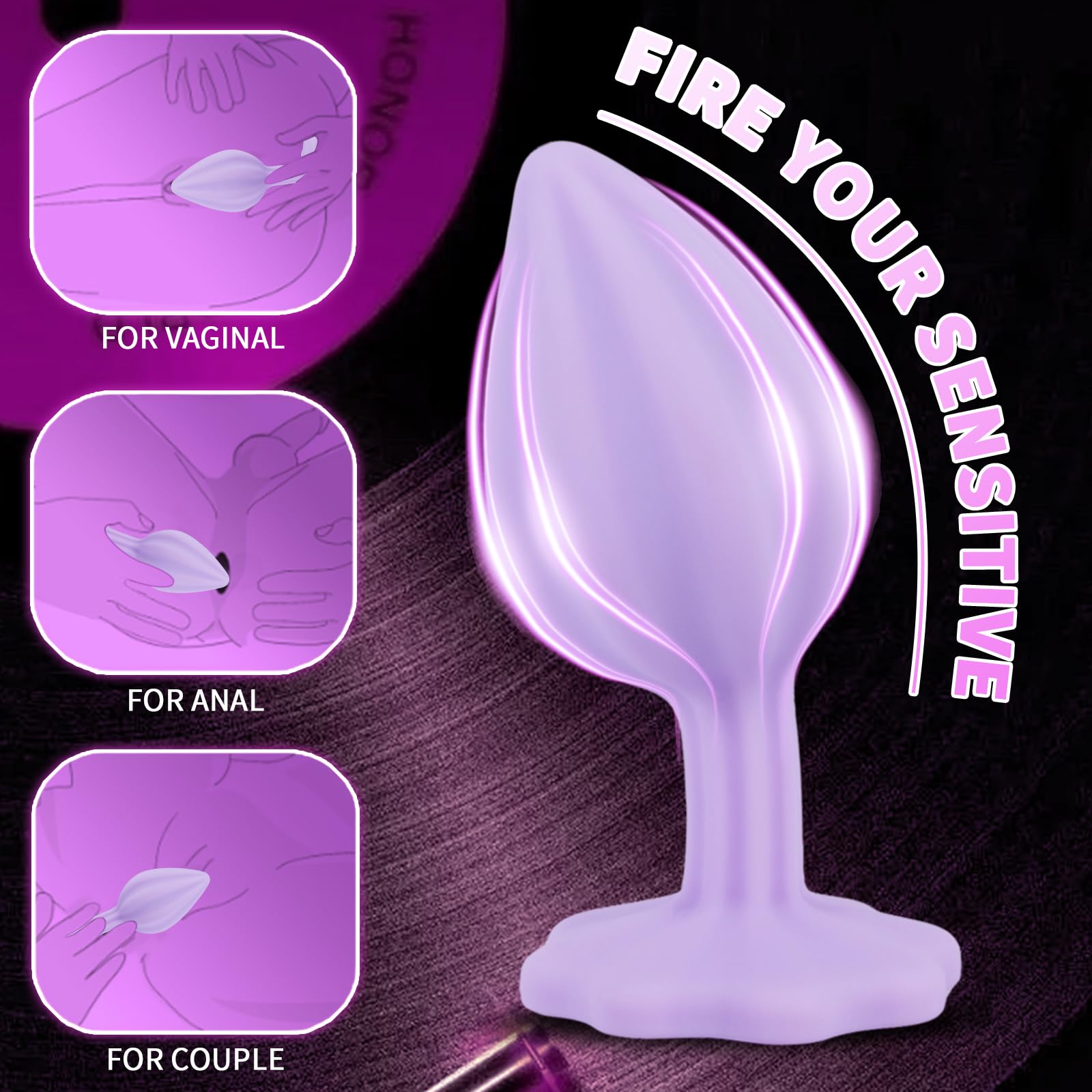 3Pcs Silicone Anal Trainer Kit - Beginner Butt Plug Set for Men & Women, Light Purple | Comfortable & Safe Anal Play for Couples & Solo Use | Perfect for Beginners & S&M Exploration
