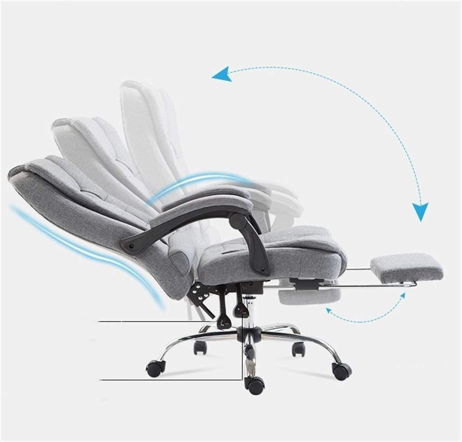 Ergonomic Office Chair with High Backrest & Footstool - Adjustable Computer Desk Chair for Home & Gaming - Brown Upholstered Swivel Work Chair - Perfect for Home Office, Gaming & Workspaces