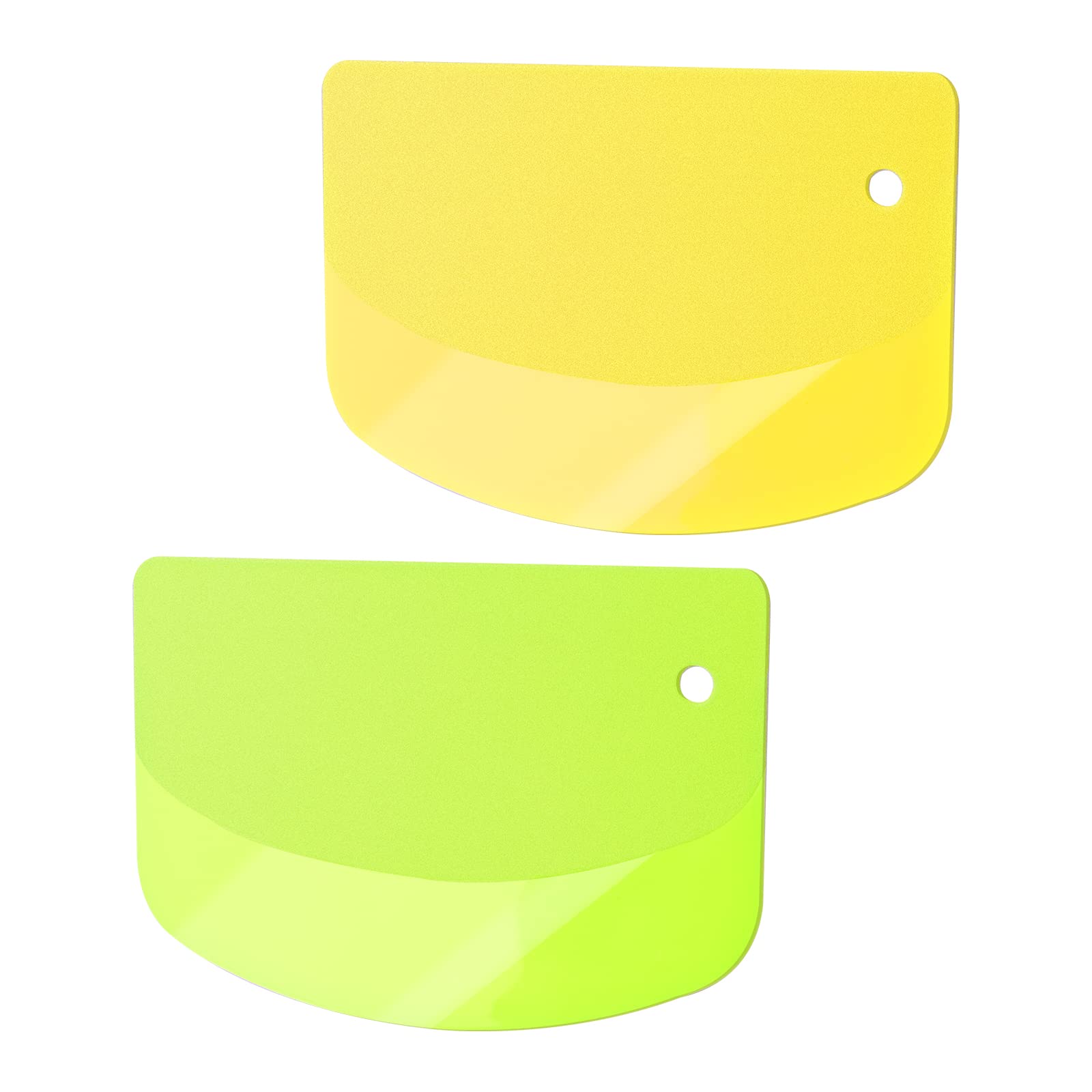 KINBOM 2-Pack Plastic Dough Scraper - 4.7x3.7 Inch Multi-Purpose Kitchen Tool for Baking, Pastry, Bread & Pizza Dough - Bowl Scraper & Food Chopper (Yellow & Green) - Perfect for Home Bakers & Professional Chefs