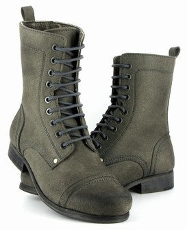 Vintage Grey Vegan Leather Boots for Women - Eco-Friendly & Comfortable - Perfect for Casual Outfits & Outdoor Adventures