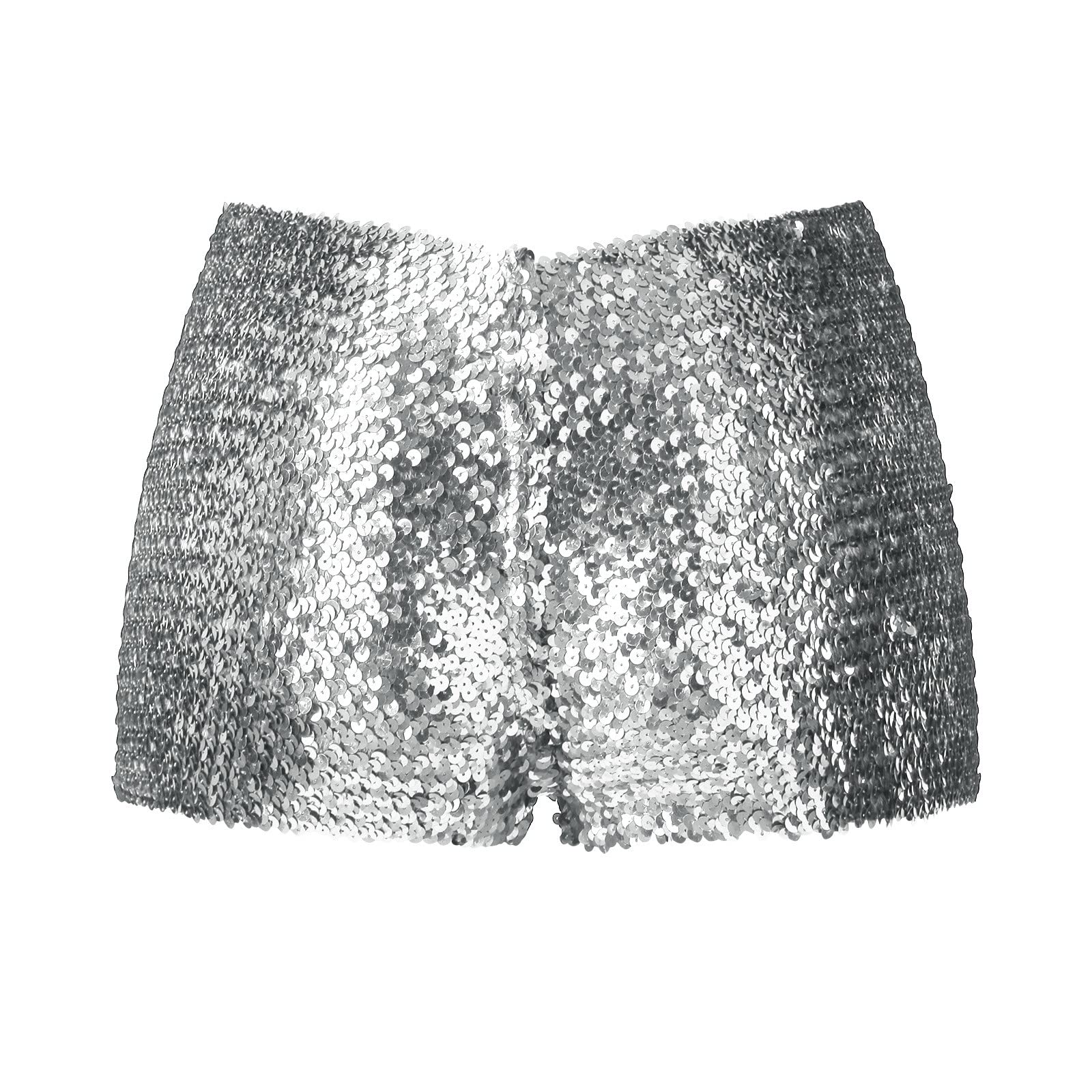 Sparkly Sequin Shorts for Women - Elastic Waist & Straight Leg | Party & Summer Wear