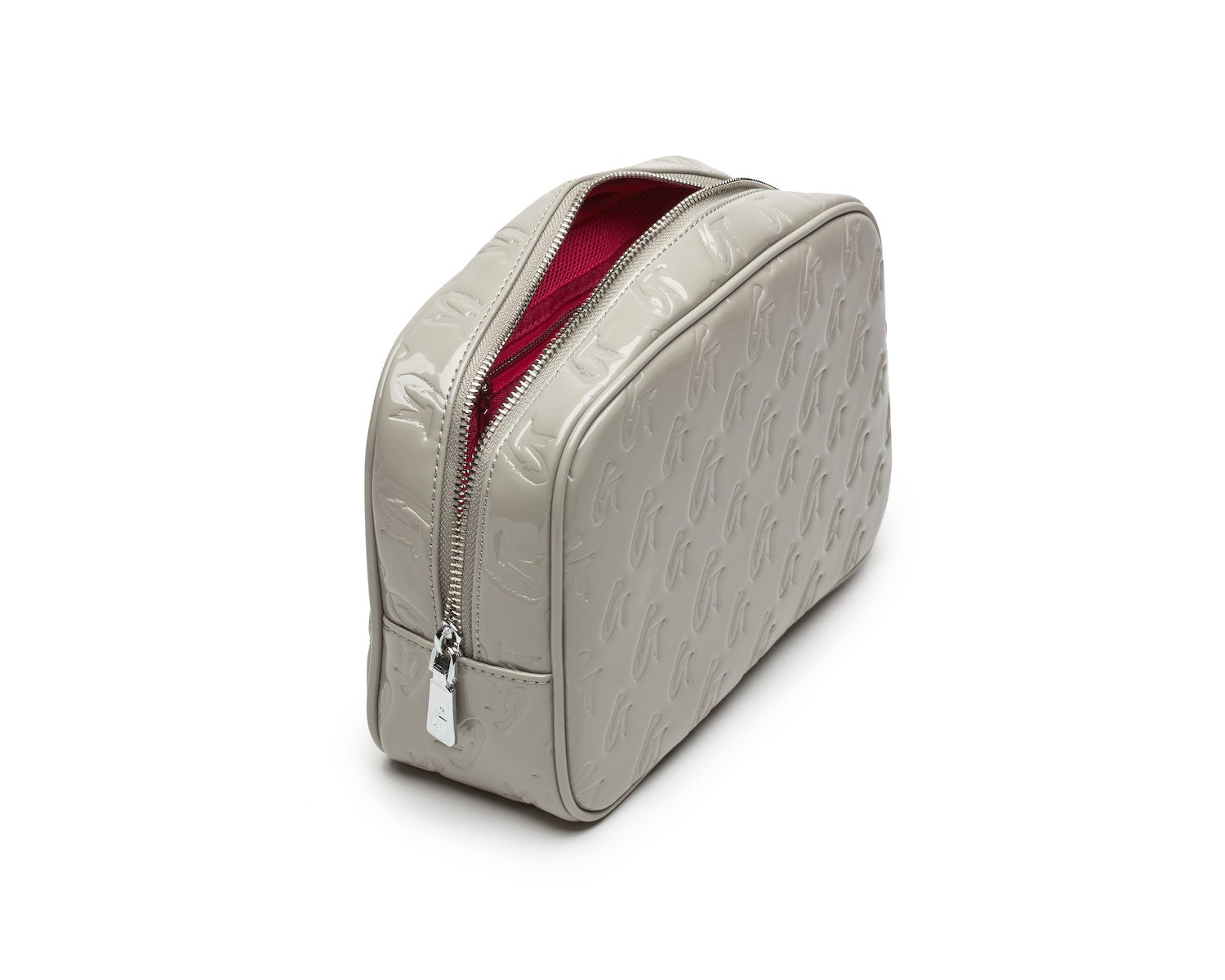 Personalized Small Monogram Toiletry Bag - Mirror Gray | Travel Cosmetic Organizer for Women & Men | Perfect for Gym, Vacation & Weekend Getaways