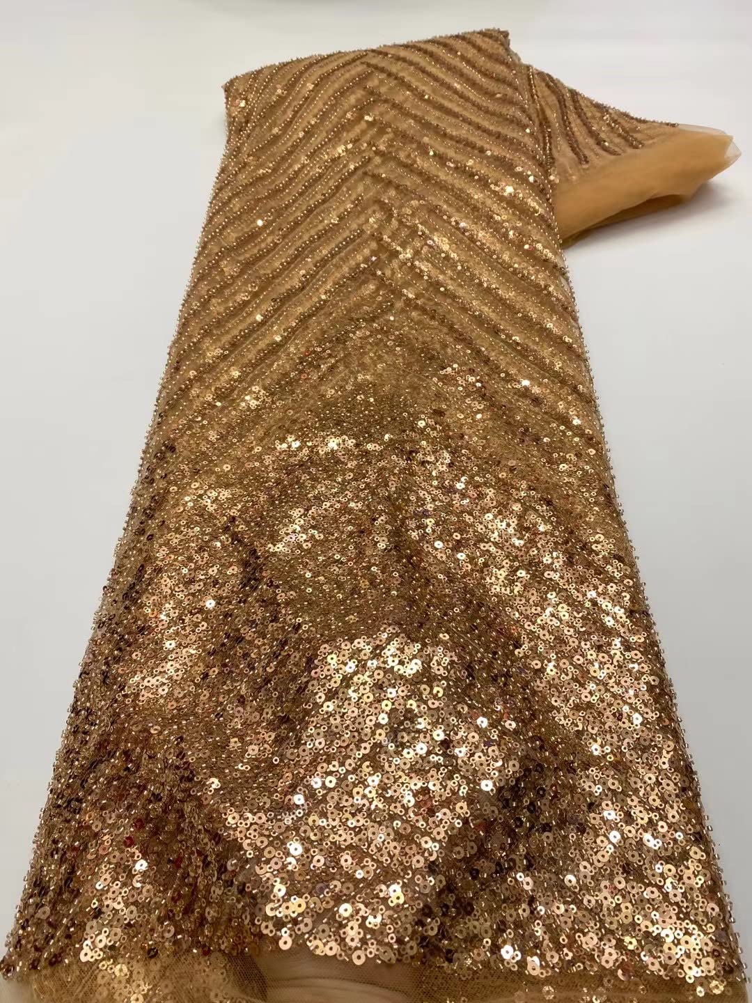MARHAFABRIC Swiss Purple Sequin Luxury Beaded Lace Fabric - 5 Yards Handmade African Sequins Material for Evening Party Dresses, Bridal Wedding Gowns & Prom Attire - Perfect for Special Occasions & Formal Events