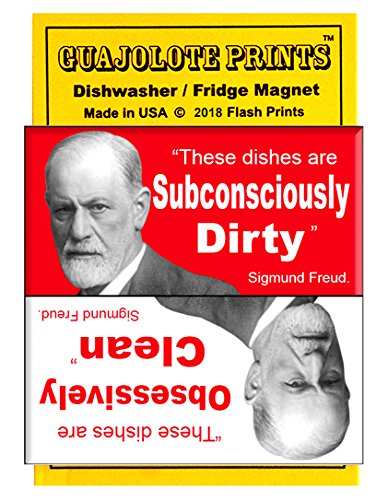 Funny Freud Dishwasher Magnet - Strong Clean/Dirty Sign for Dishwasher - Perfect for Kitchen Organization & Dishwashing Reminder