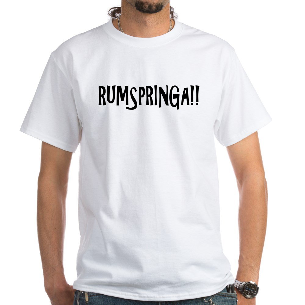 Rumspringa!! Guys White Cotton T-Shirt - Comfortable Casual Wear for Men - Perfect for Parties, Outings & Everyday Use