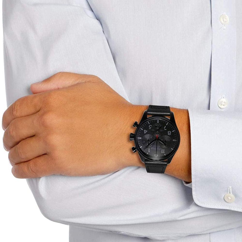 ALPINA STARTIMER PILOT Chronograph Big Date Shadow Line Men's Watch - AL 372BB4FBS6 - Luxury Aviation Timepiece for Business, Travel & Formal Occasions