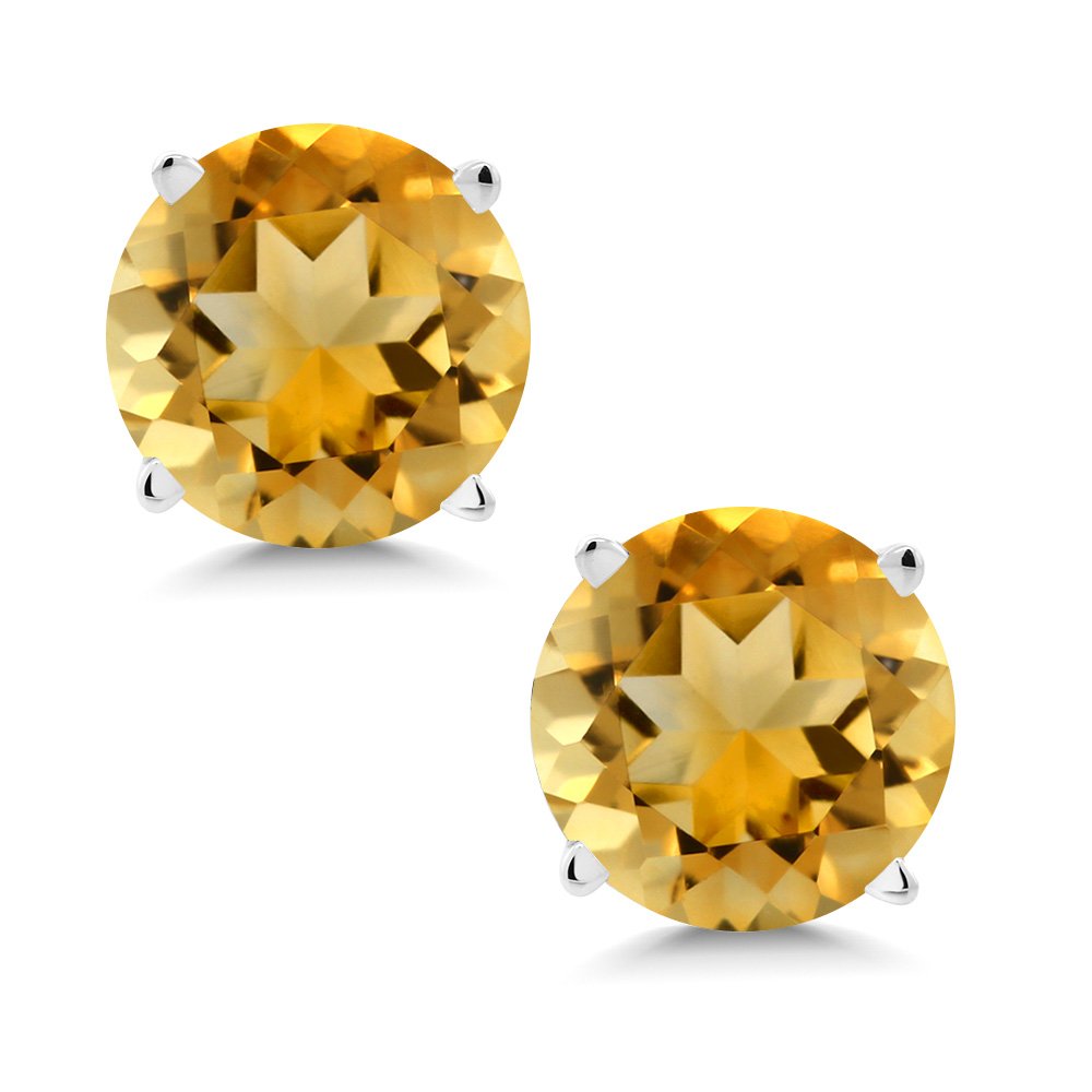14K White Gold 5MM Round Birthstone Stud Earrings for Women & Men | Genuine Gemstone Jewelry Gift for Anniversary, Birthday & Special Occasions