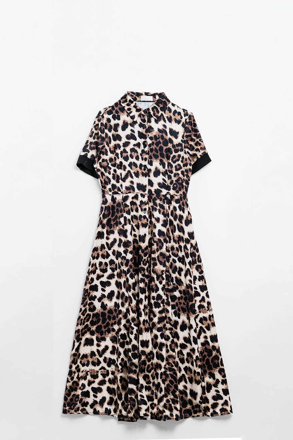 Leopard Print Long Button Down Robe with Satin Trim - Elegant Loungewear for Women, Perfect for Spa Days, Relaxing at Home, or Bridal Party Gifts