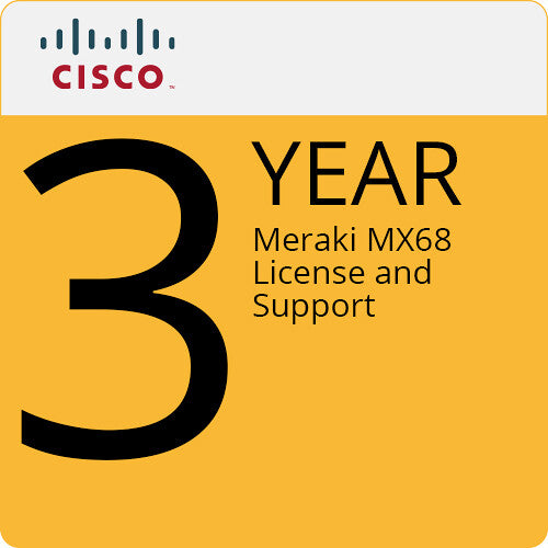 Cisco Meraki MX68 Cloud Managed Security Router with 3-Year Advanced Security License - Next-Gen Firewall, VPN & Threat Protection for Small Business Networks | Ideal for Remote Work, Branch Offices & Secure Cloud Connectivity