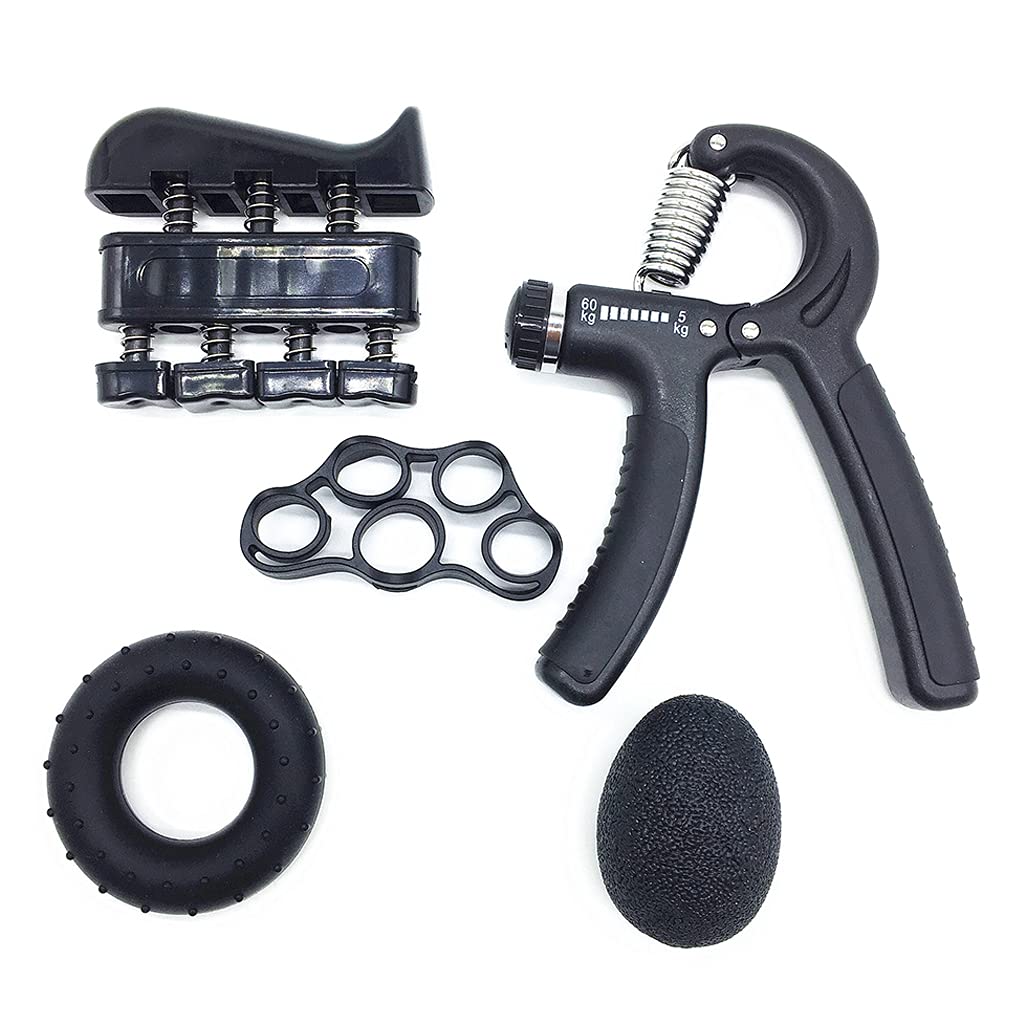KOUJING 5-Piece Grip Strength Trainer Kit - Adjustable Hand Grip Strengthener for Home, Office & Gym Workouts - Improve Hand Strength & Rehabilitation