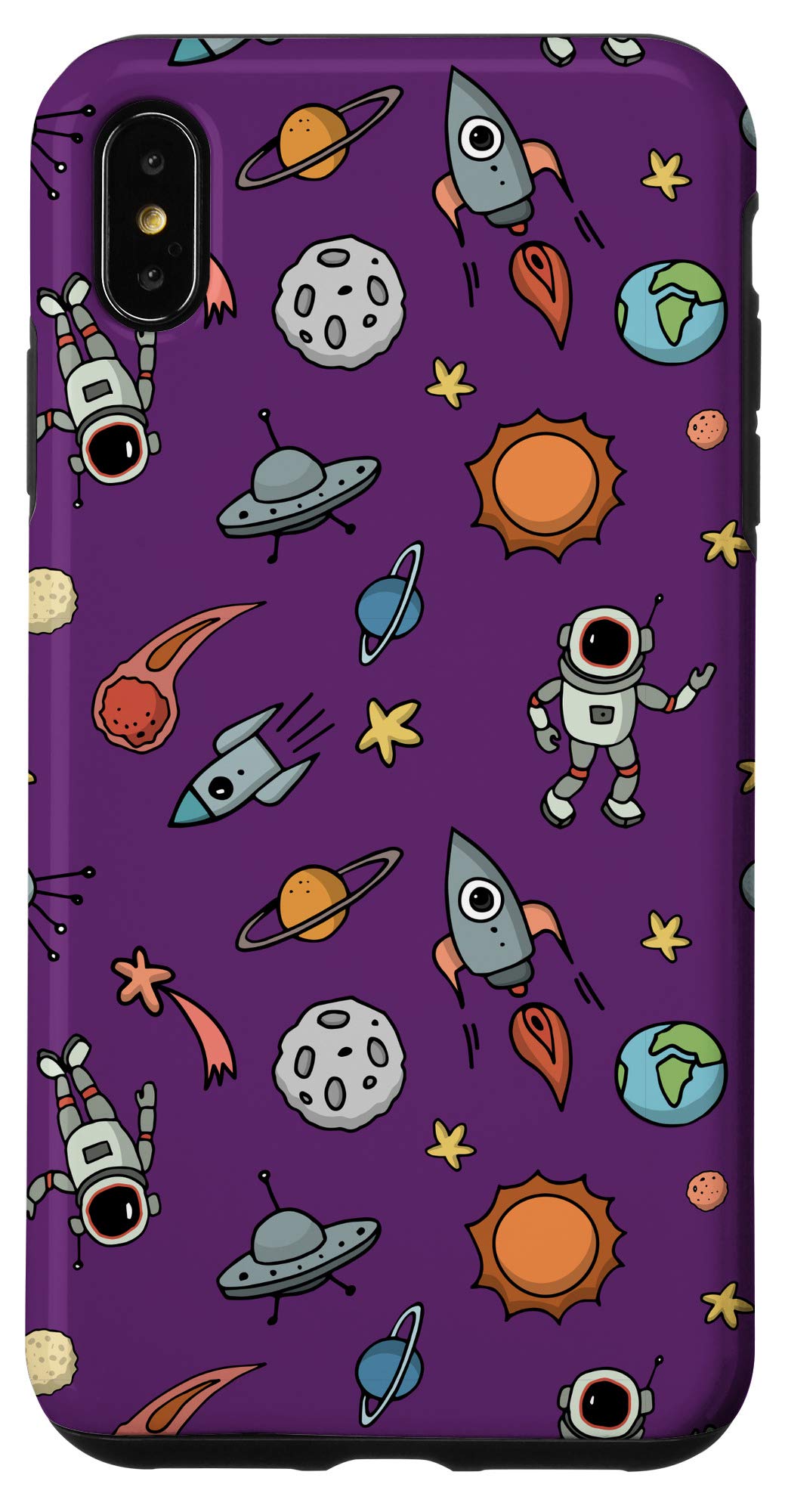 Premium iPhone XS Max Case with Unique Outer Space Design - Astronauts, Spaceships & Planets - Protective Phone Cover for Daily Use, Travel & Space Enthusiasts