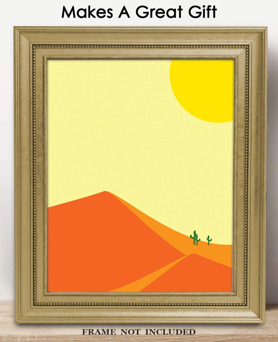 Sunset and Sand Dunes Abstract Wall Art - Minimalist Aesthetic Boho Decor for Home, Office, Bedroom & Living Room - Unframed 8x10 Inch Poster - Perfect for Modern Spaces, Coastal Themes & Meditation Rooms
