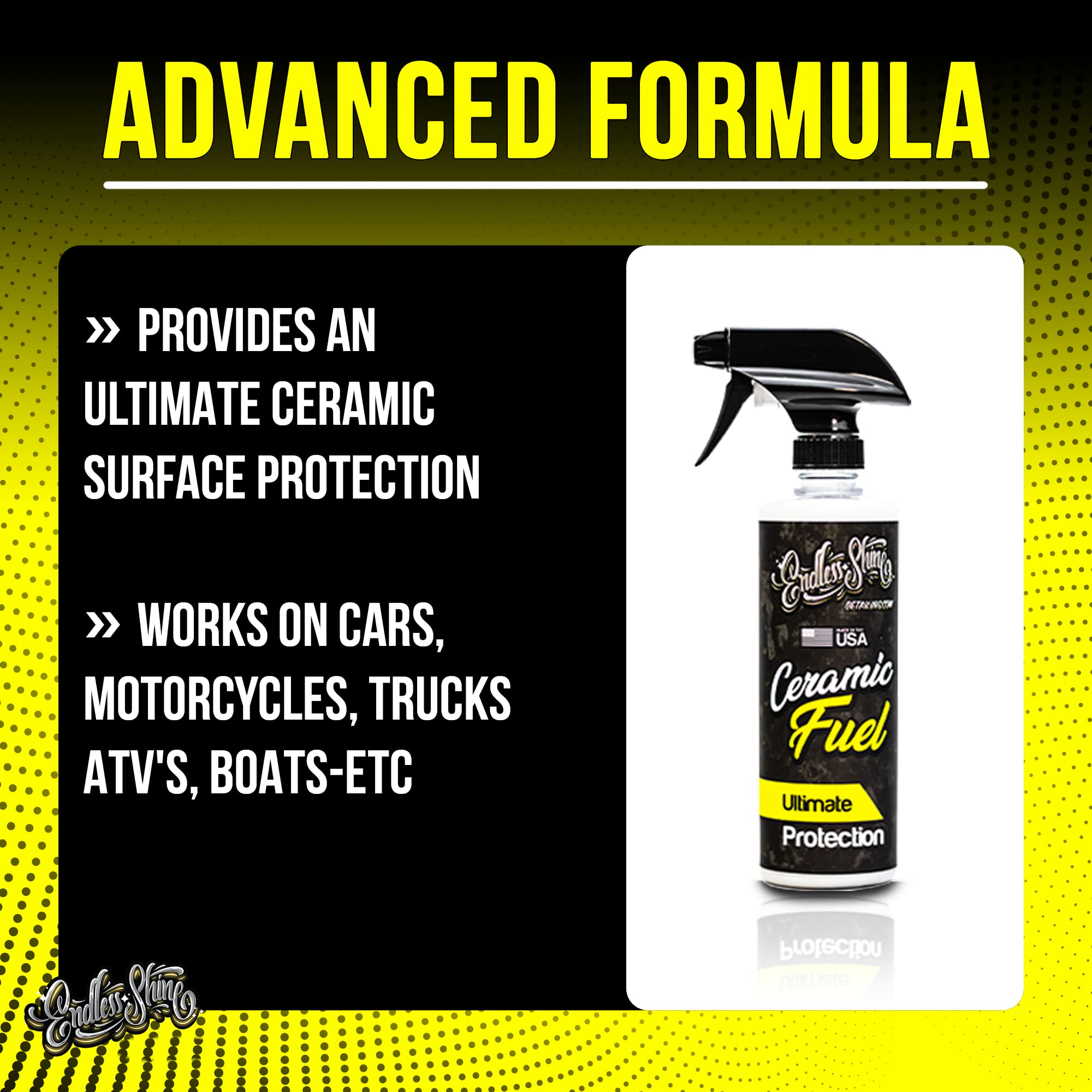 Endless Shine Ceramic Fuel (1 Gallon) - High-Performance Ceramic Coating for Cars, Boats & Motorcycles | Long-Lasting Protection & Gloss Finish | Ideal for Automotive Detailing & Vehicle Maintenance