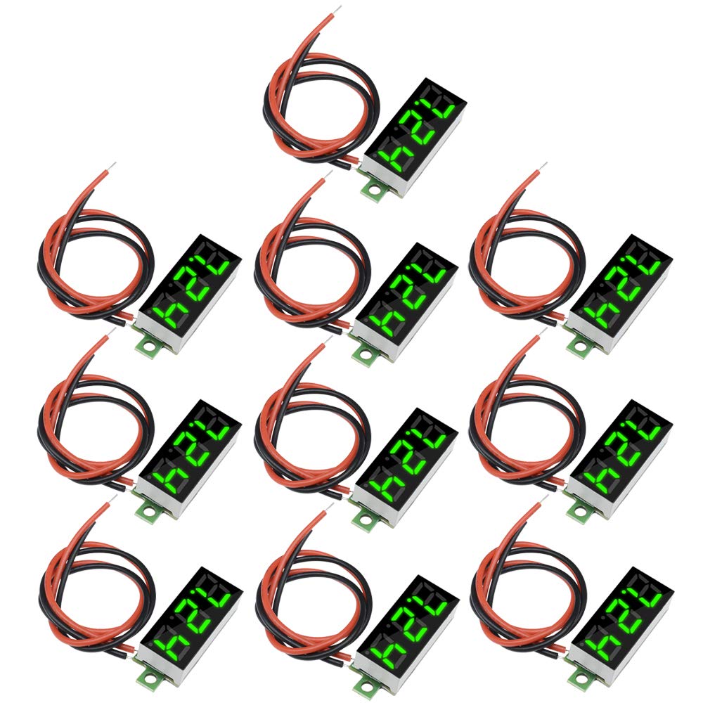 10pcs Mini Digital Voltage Meter DC 2.5-30V 0.28