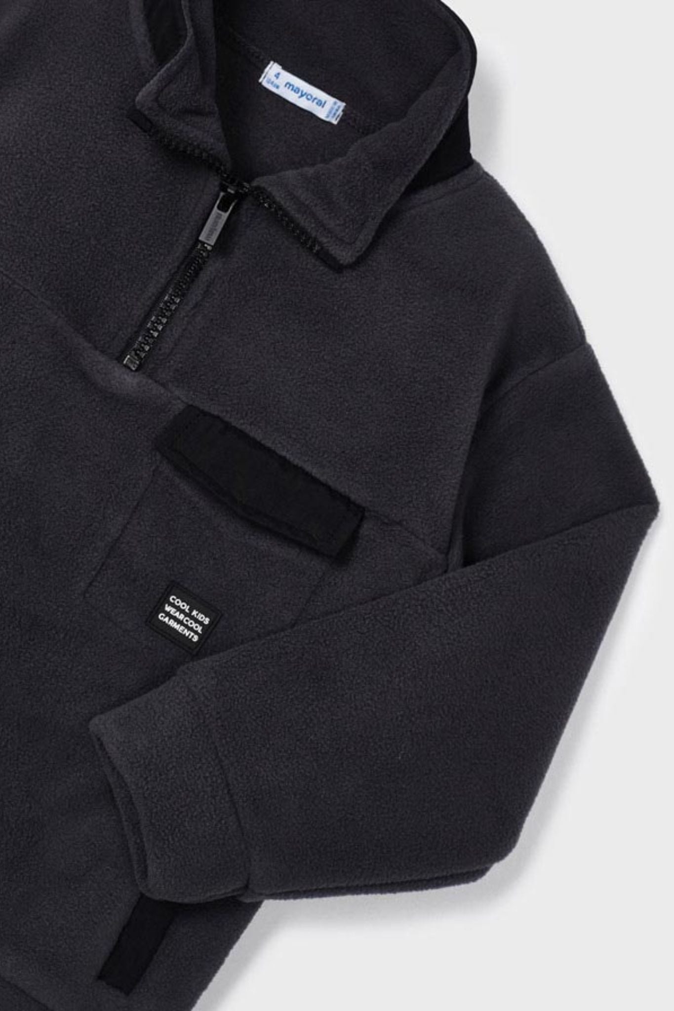 Charcoal Quarter Zip Fleece Pullover for Boys - Warm & Comfortable Winter Layering Top for Outdoor Activities and School Wear