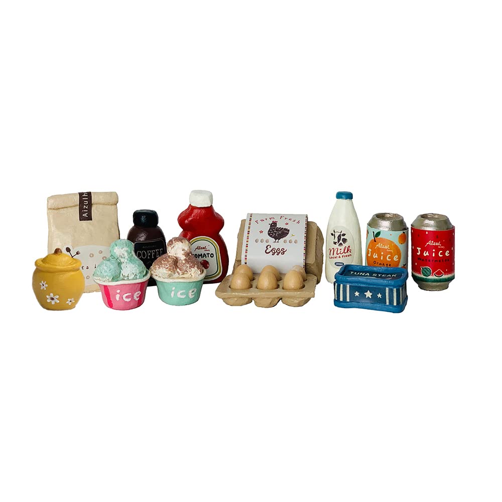 1:6 Scale Miniature Dollhouse Furniture Set - Realistic Fridge & Food Accessories for Dollhouse Decoration | Perfect for DIY Crafts, Model Displays & Collectors