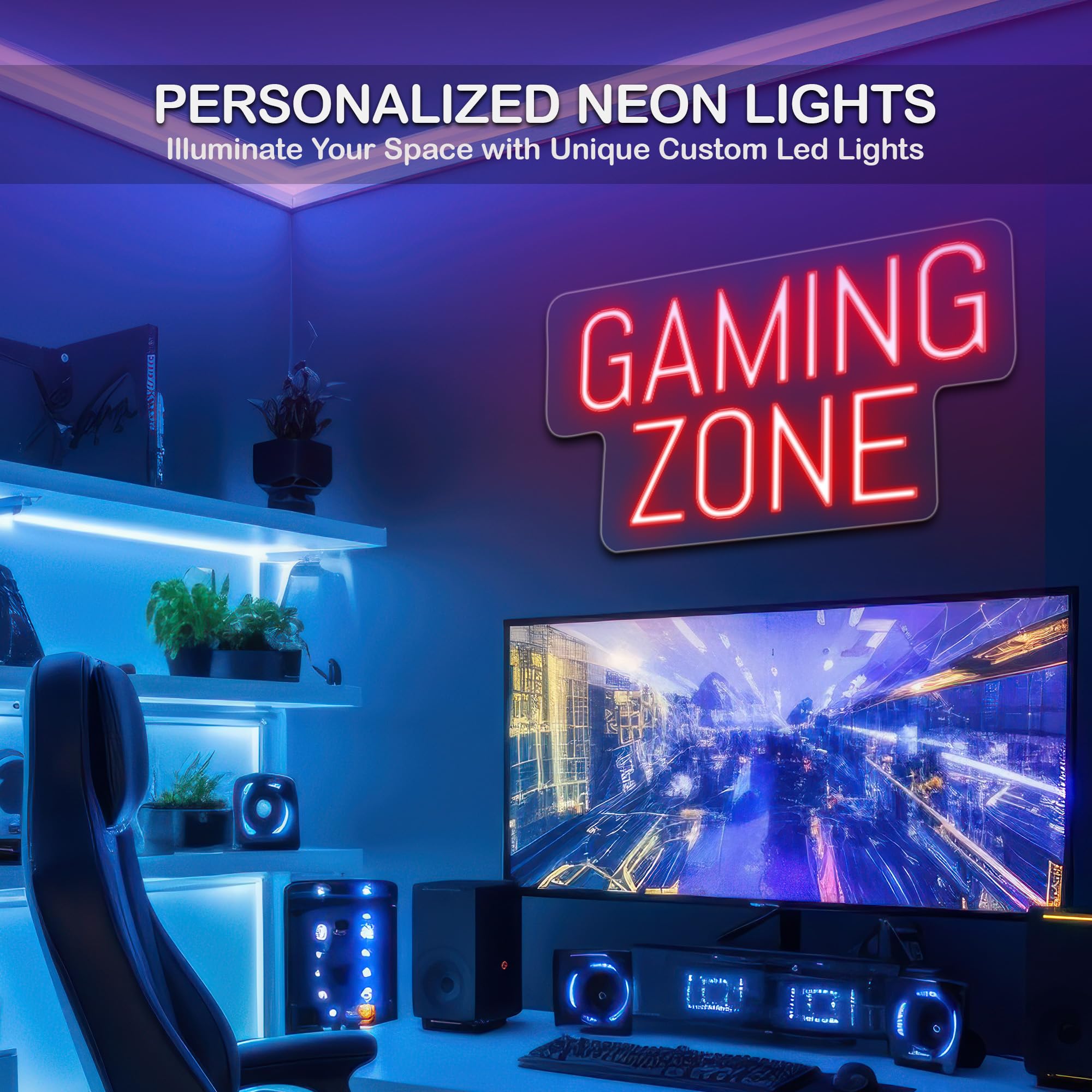 Custom LED Neon Sign - Personalized Wall Decor for Bedroom, Wedding, Birthday & Halloween - 40