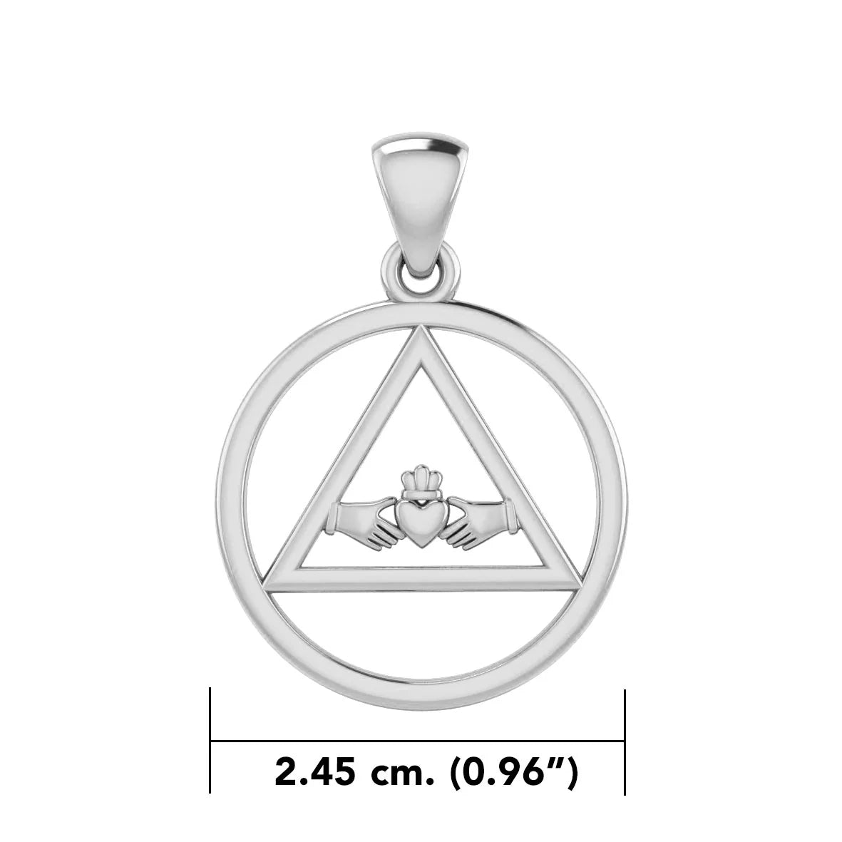 Embrace of Recovery – Sterling Silver Claddagh AA Pendant with 18