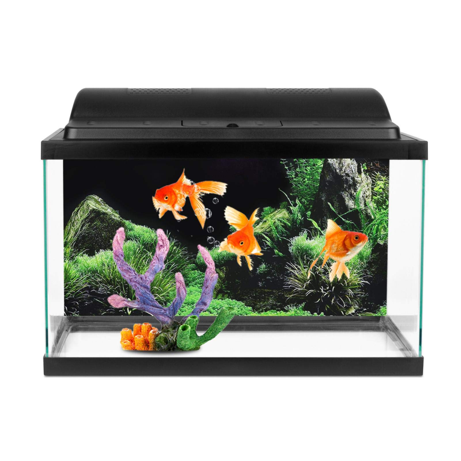 3D Seafloor Water Grass Aquarium Background - Self-Adhesive PVC Fish Tank Backdrop for Reptile Terrarium, Living Room Wall Decor (76
