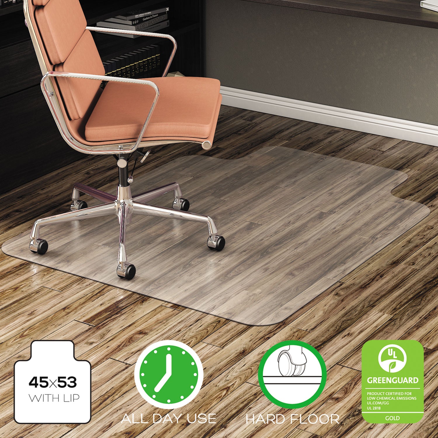 **Alera® Clear Non-Studded Chair Mat for Hardwood Floors – 45