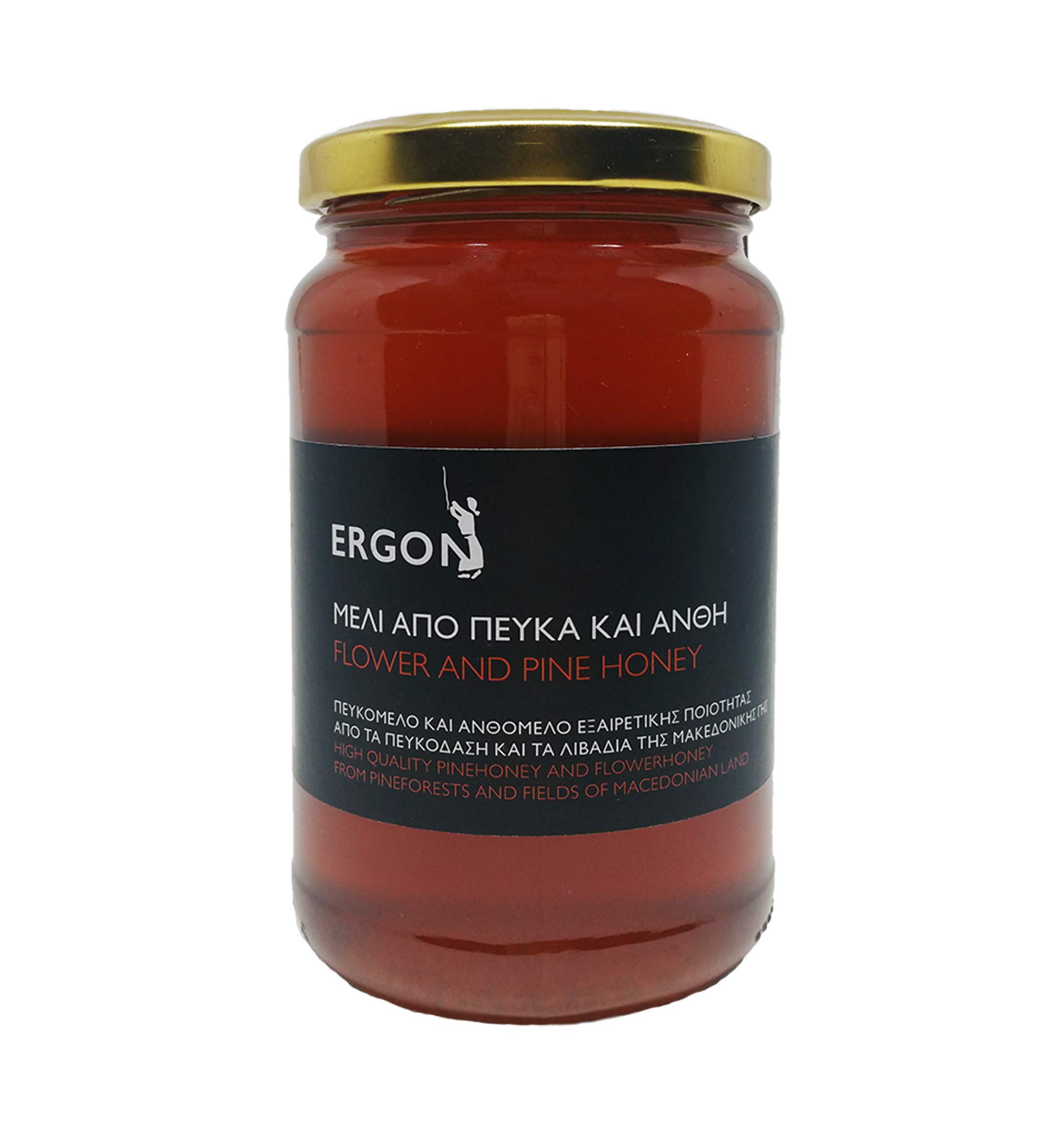 Organic Greek Pine & Flower Honey 500g from Taigetos Mountains - Pure, Raw & Unfiltered for Tea, Baking & Healthy Breakfast