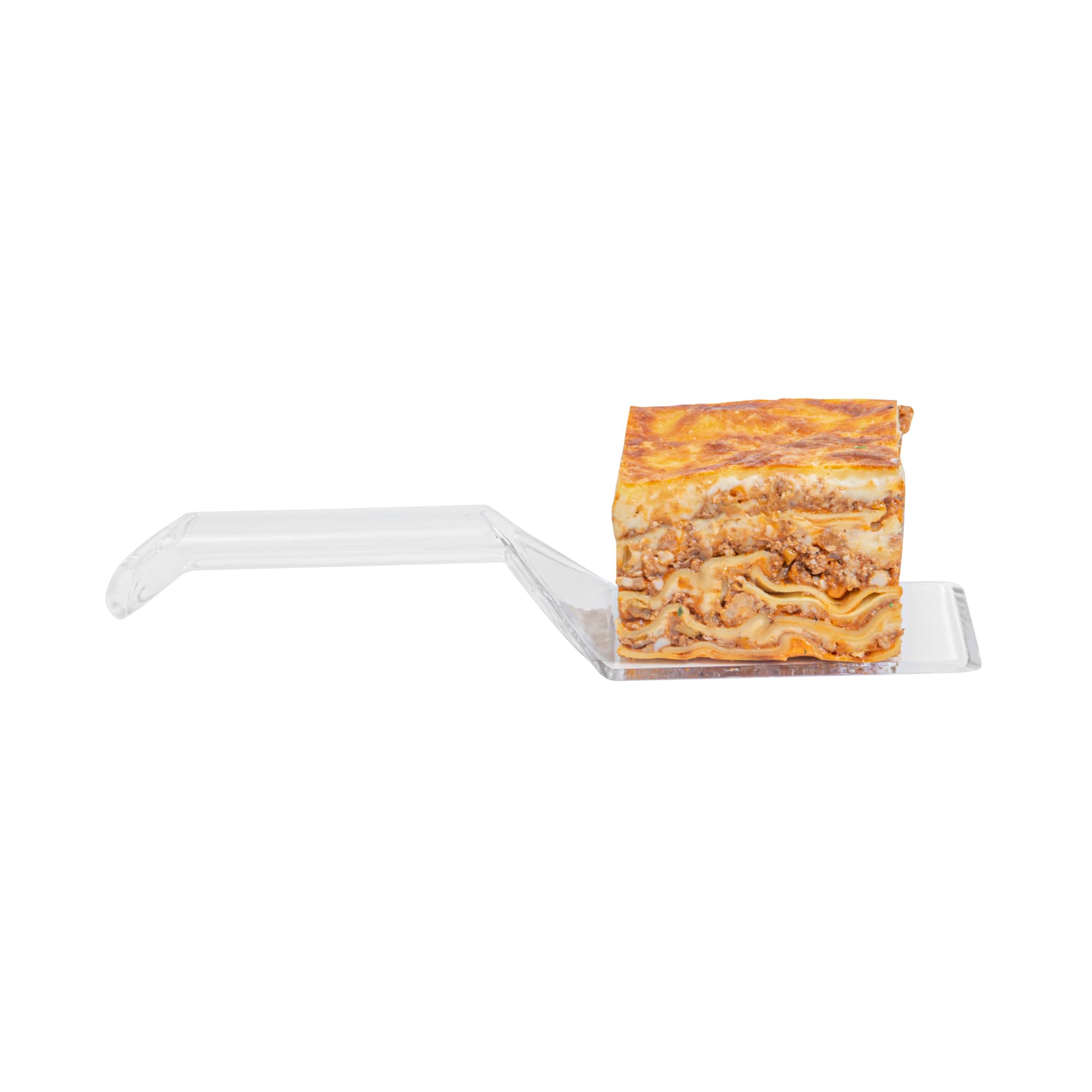 Restaurantware Cater Tek 10 Inch Disposable Serving Spatulas - 100 Pack Heavy-Duty Clear Plastic Lasagna Spatulas with Wide Edge & Comfortable Handle for Brownies, Cakes, Eggs - Perfect for Catering, Buffets, and Food Service