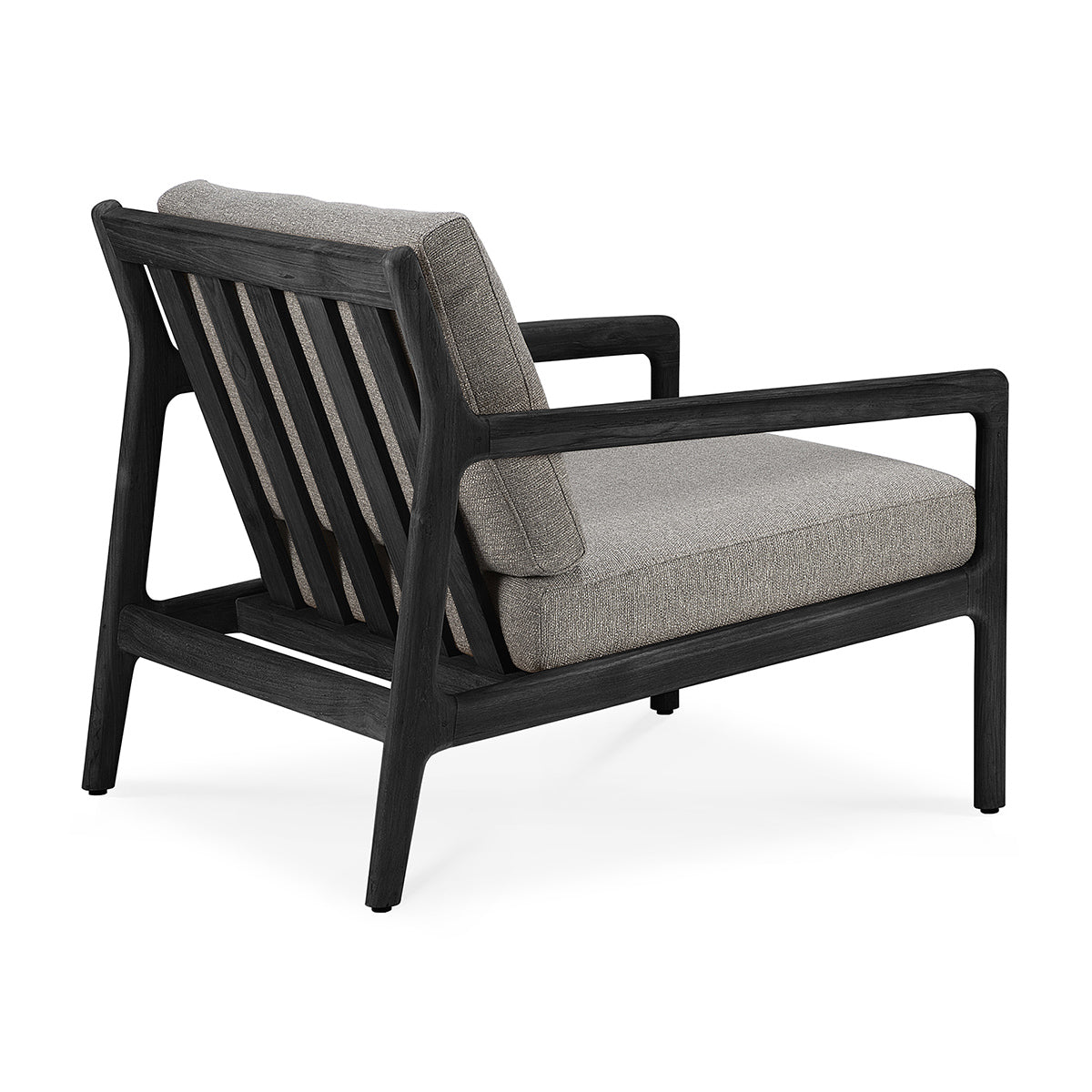 Outdoor Fabric Lounge Chair - Teak Black & Mocha - 76cm Patio Furniture for Garden, Poolside, Deck or Balcony Relaxation